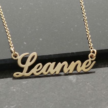 9ct Yellow Gold Carrie Style Personalised Name Necklace (Sex & The City)