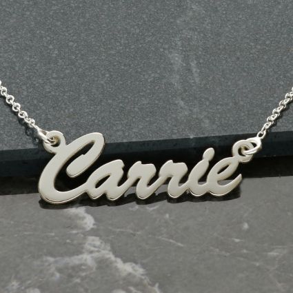 Sterling Silver Script Style Name Necklace