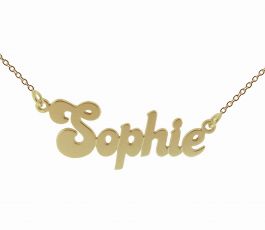 9ct Yellow Gold Plated Banana Split Style Personalised Name Necklace in