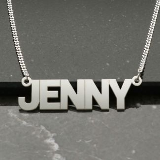 Sterling Silver Block Style Personalised Name Necklace