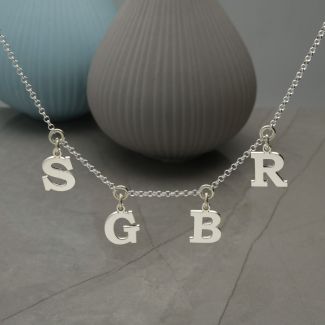 Sterling Silver Multi Initials Necklace