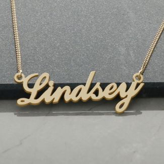 9ct Yellow Gold Plated Carrie Style Personalised Name Necklace (Sex & The City)