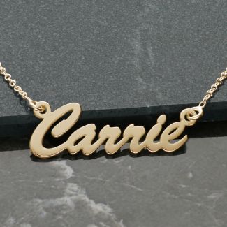 9ct Yellow Gold Script Style Personalised Name Necklace